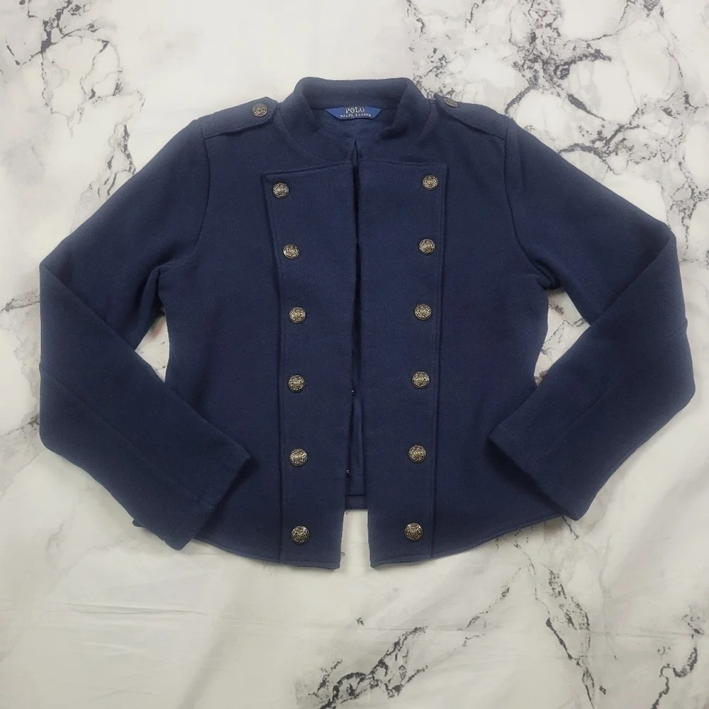Ralph Lauren Polo horseback riding jacket little girls size 7/8 navy lightweight